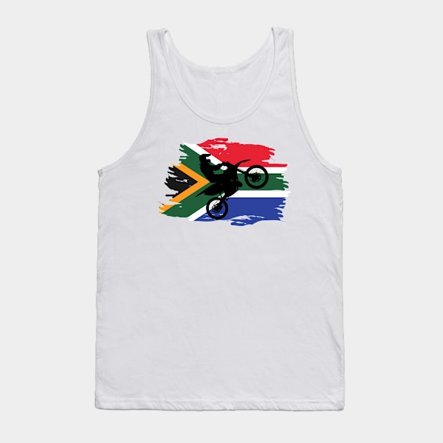 Awesome South African flag Dirt bike/Motocross design. Tank Top by Murray Clothing